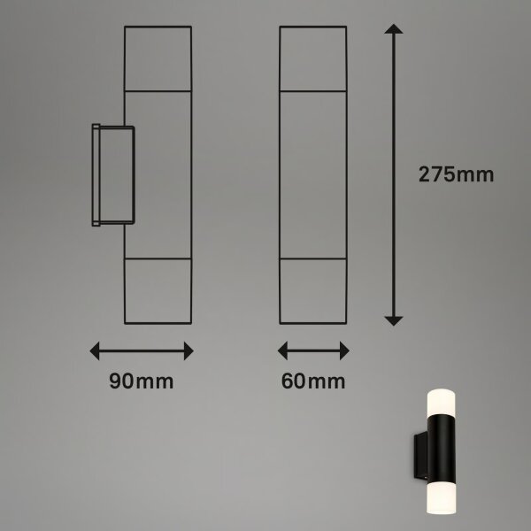 Briloner 2090025 - LED външно стенно осветително тяло 2xGU10/4,8W/230V IP44