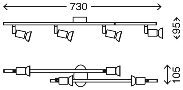 Briloner 2767-042 - LED Спот SIMPLE 4xGU10/3W/230V