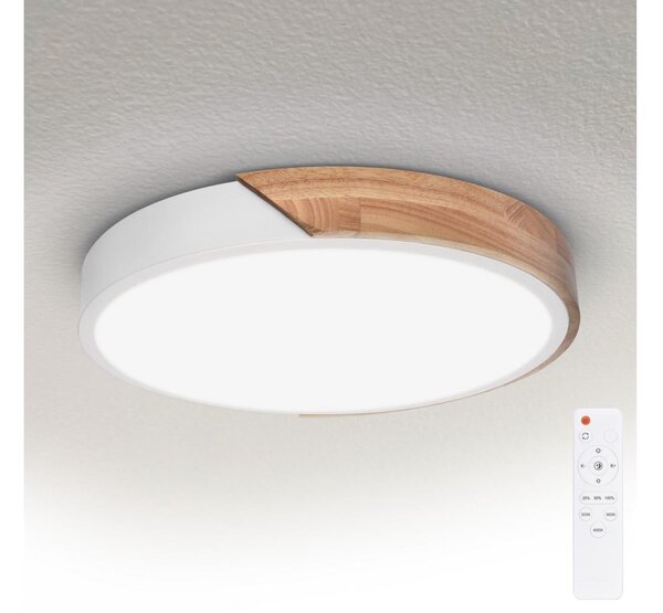 Brilagi - Димируемо LED осветително тяло PILANA LED/48W/230V дъб/бяло Ø 40 см + дистанционно управление