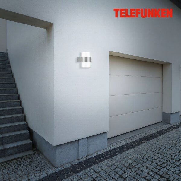 Telefunken 320404TF - LED външна стенна лампа 2xLED/8W/230V IP44 матов хром
