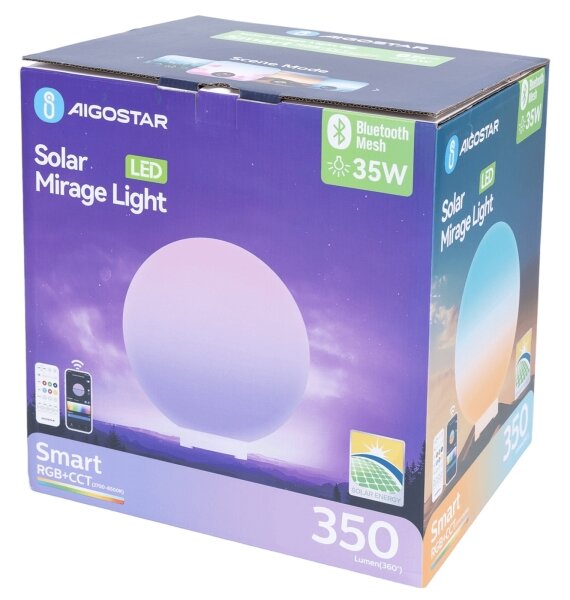 Aigostar-LED RGB димируема външна лампа MESH 35W/3,7V 4000mAh 2700-6500K IP65 Ø 30 см