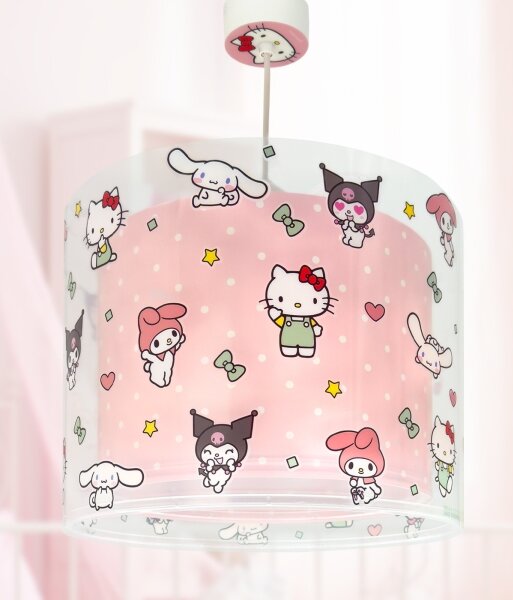 Dalber 41252 - Детски полилей HELLO KITTY&FRIENDS 1xE27/15W/230V розов