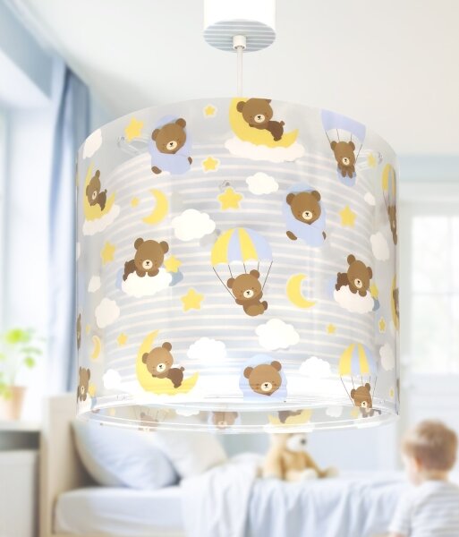 Dalber 41572T - Детски полилей BABY TEDDY 1xE27/15W/230V син
