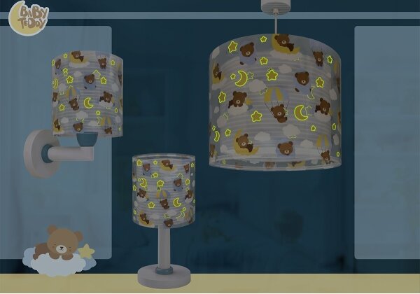 Dalber 41572T - Детски полилей BABY TEDDY 1xE27/15W/230V син