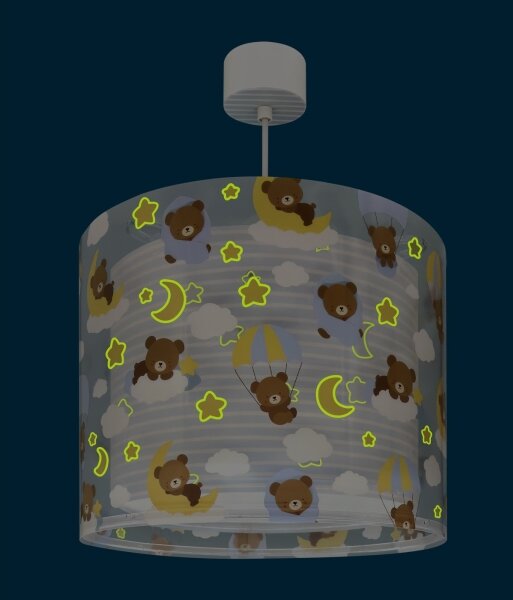 Dalber 41572T - Детски полилей BABY TEDDY 1xE27/15W/230V син