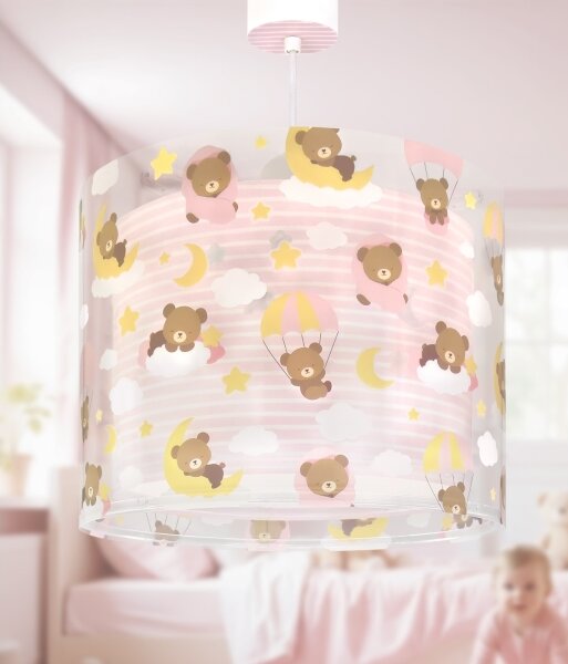 Dalber 41572S - Детски полилей BABY TEDDY 1xE27/15W/230V розов