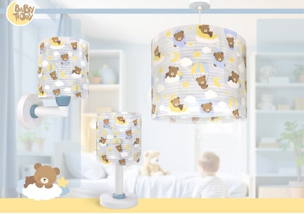 Dalber 41572T - Детски полилей BABY TEDDY 1xE27/15W/230V син
