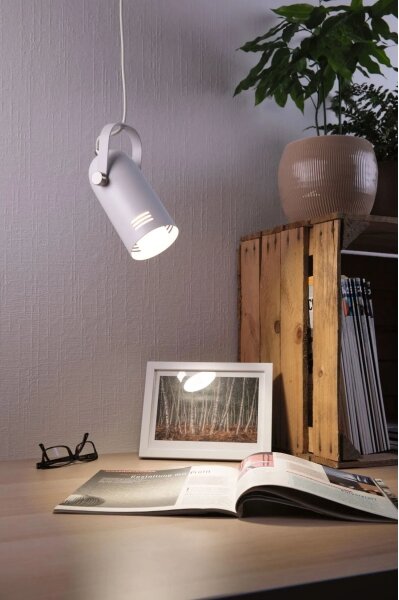 Paulmann 79767 - LED RGBW 1xE27/9W Полилей на кабел LAVEA 230V бял
