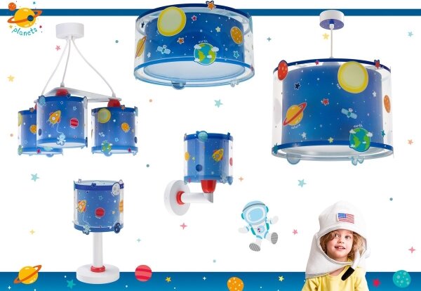 Dalber 41341N - LED детска лампичка PLANETS 1xG4/4W/230V синя