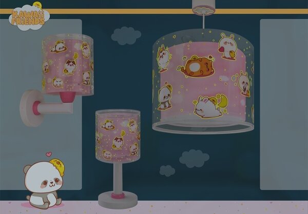 Dalber 41761S - LED детска настолна лампа KAWAII FRIENDS 1xG4/4W/230V розова