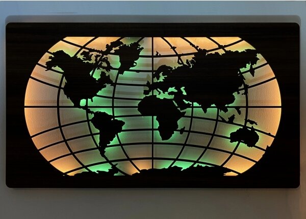 Li-Go 4709/DUB2 - LED RGBW стенна декорация LED/24W/230V 125x74 cm дъб + дистанционно управление