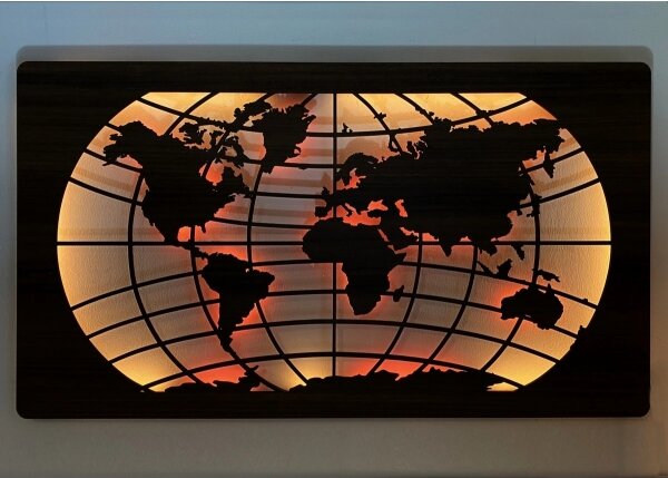Li-Go 4709/DUB2 - LED RGBW стенна декорация LED/24W/230V 125x74 cm дъб + дистанционно управление