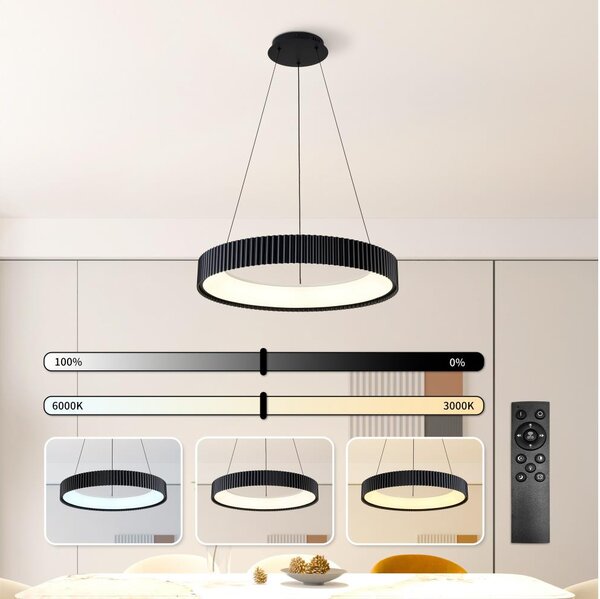 Brilagi - LED полилей с димер на кабел FALCON MODERN LED/54W/230V 60 cm черен + дистанционно