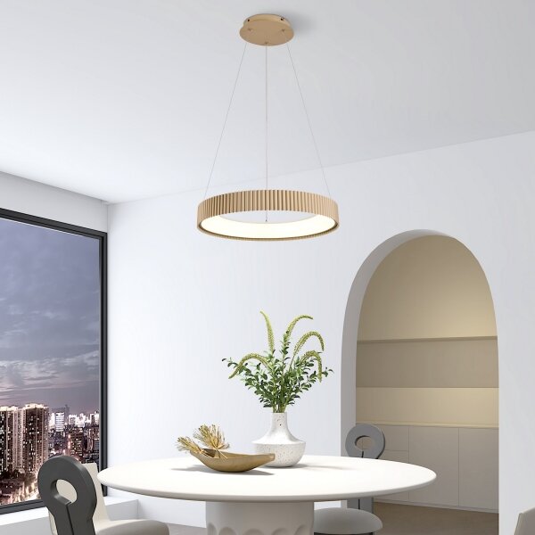 Brilagi - Димируем полилей на кабел FALCON MODERN LED/30W/230V 40 см бежов + дистанционно управление