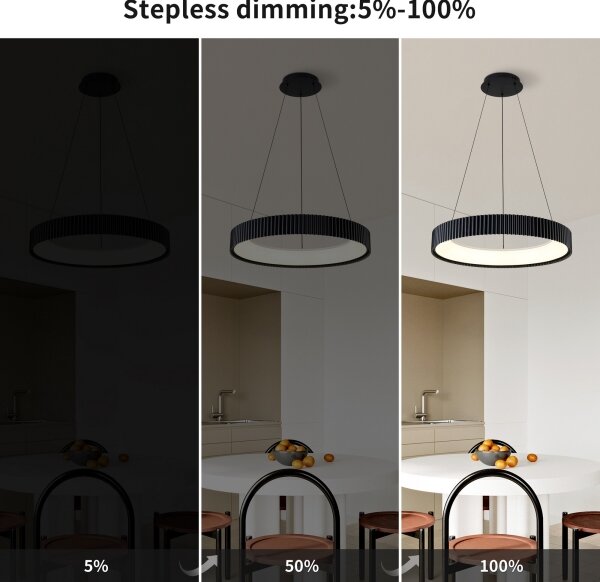 Brilagi - LED полилей с димер на кабел FALCON MODERN LED/54W/230V 60 cm черен + дистанционно