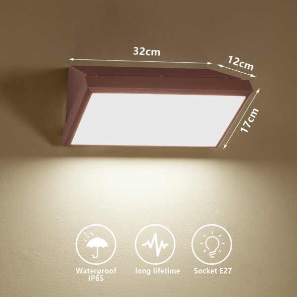 Brilagi - Външно стенно осветително тяло TRIANGLE 1xE27/60W/230V, кафяво, IP65