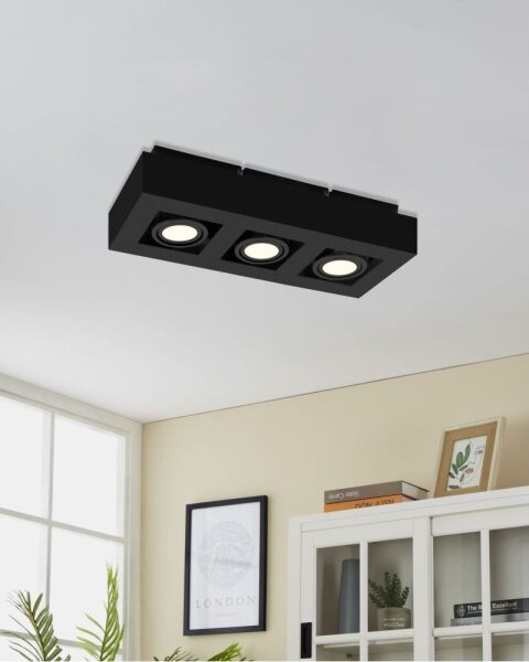 Eglo 31064 - LED точково осветително тяло MENDOZA 3xLED/4,7W/230V 3000K черно