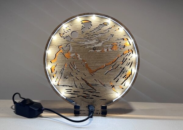Li-Go 23595/DUB2 - димируема LED настолна декорация LED/12W/230V 20x22 см дъб