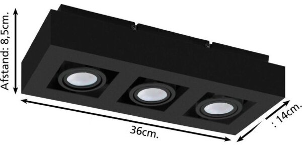 Eglo 31064 - LED точково осветително тяло MENDOZA 3xLED/4,7W/230V 3000K черно