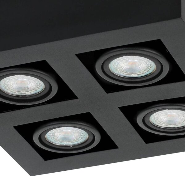 Eglo 31065 - LED точково осветително тяло MENDOZA 4xLED/4,7W/230V 3000K черно