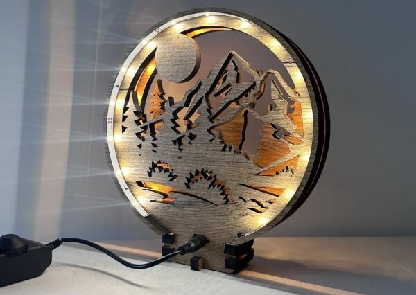 Li-Go 23592/DUB2 - Димируема LED настолна декорация LED/12W/230V 20x22 cm дъб