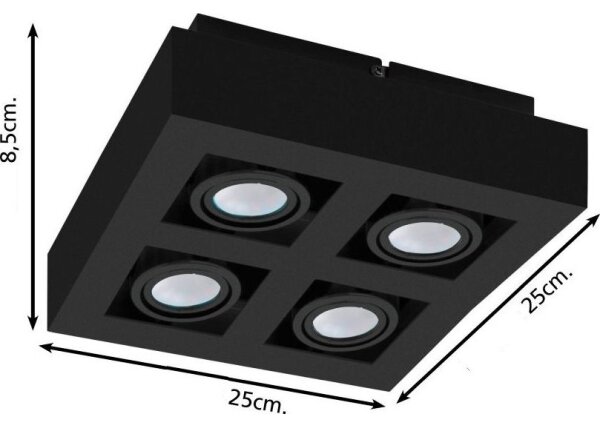 Eglo 31065 - LED точково осветително тяло MENDOZA 4xLED/4,7W/230V 3000K черно