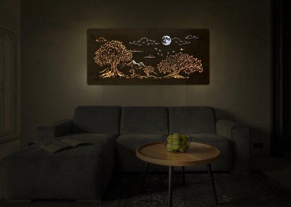 Li-Go 5478/DUB2 - димируема настенна LED декорация LED/24W/230V 130x60 cm дъб
