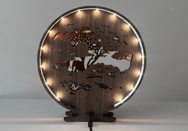 Li-Go 23610/DUB2 - Настолна LED декорация с димер LED/12W/230V 20x22 cm дъб