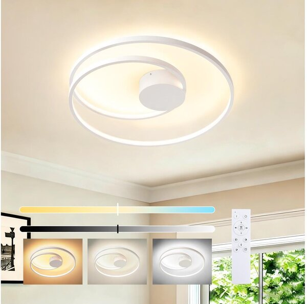 Brilagi - LED димируемо таванно осветително тяло TWISTER LED/48W/230V, диаметър 50 см, бяло + дистанционно управление