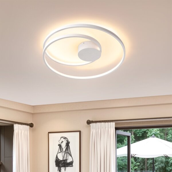 Brilagi - LED димируемо таванно осветително тяло TWISTER LED/48W/230V, диаметър 50 см, бяло + дистанционно управление