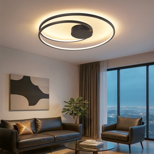 Brilagi- Димируемо LED таванно осветително тяло TWISTER LED/105W/230V Ø100 см черно + ДУ