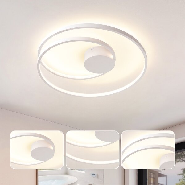 Brilagi - LED димируемо таванно осветително тяло TWISTER LED/48W/230V, диаметър 50 см, бяло + дистанционно управление