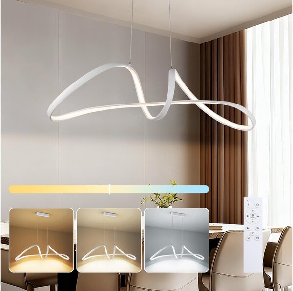 Brilagi-LED Димируема висяща лампа на кабел TWISTER LED/60W/230V 3000-6000K бяла + дистанционно управление
