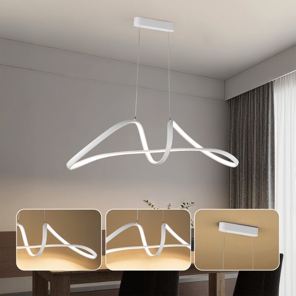 Brilagi-LED Димируема висяща лампа на кабел TWISTER LED/60W/230V 3000-6000K бяла + дистанционно управление