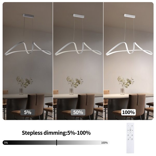 Brilagi-LED Димируема висяща лампа на кабел TWISTER LED/60W/230V 3000-6000K бяла + дистанционно управление