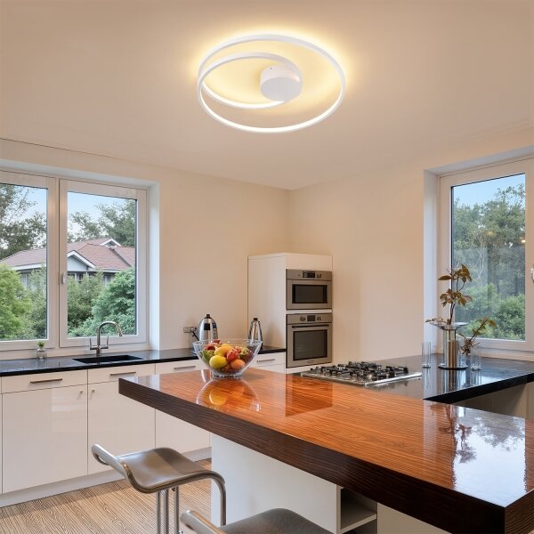 Brilagi - LED димируемо таванно осветително тяло TWISTER LED/48W/230V, диаметър 50 см, бяло + дистанционно управление