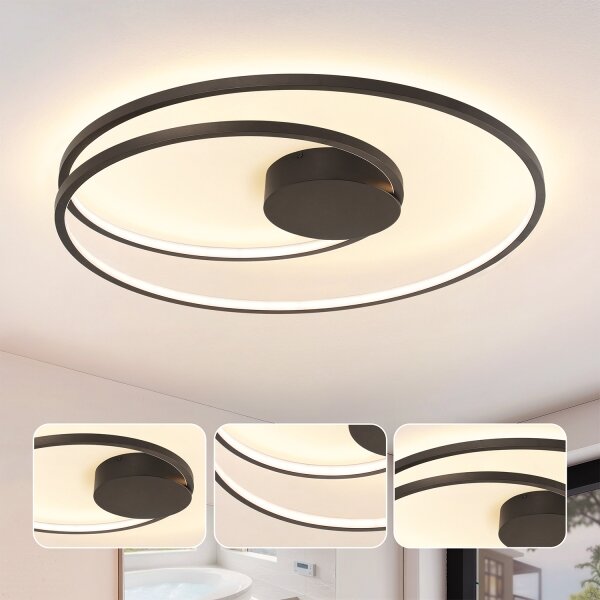 Brilagi- Димируемо LED таванно осветително тяло TWISTER LED/105W/230V Ø100 см черно + ДУ