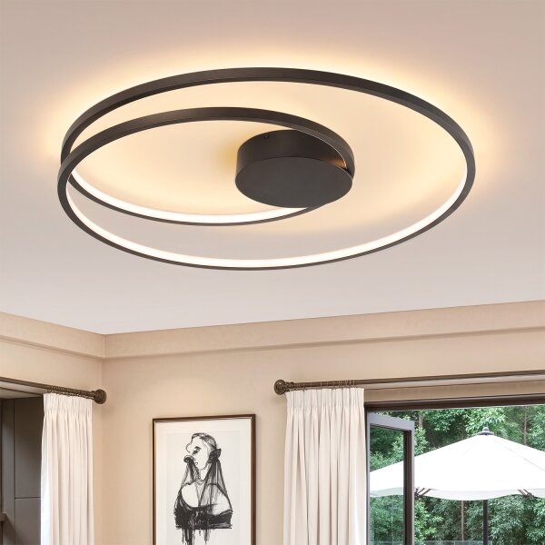 Brilagi- Димируемо LED таванно осветително тяло TWISTER LED/105W/230V Ø100 см черно + ДУ