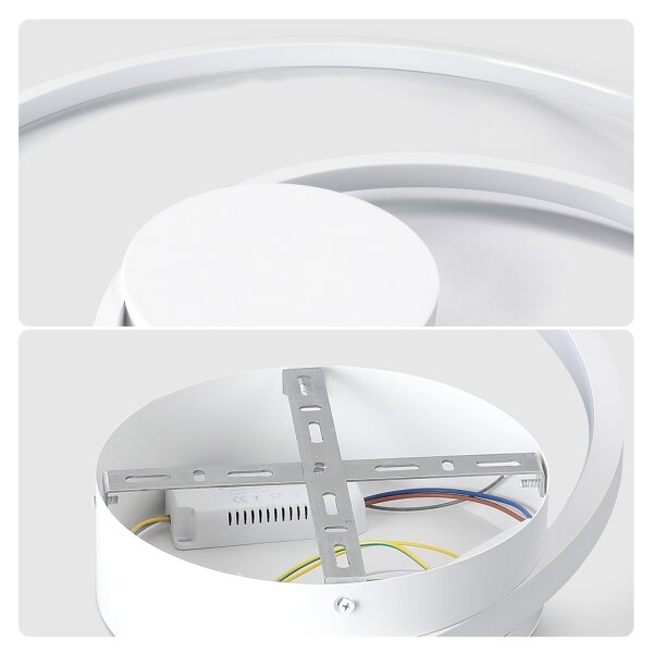 Brilagi - LED димируемо таванно осветително тяло TWISTER LED/48W/230V, диаметър 50 см, бяло + дистанционно управление