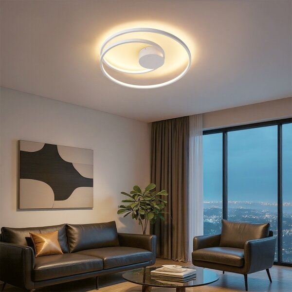 Brilagi - LED димируемо таванно осветително тяло TWISTER LED/48W/230V, диаметър 50 см, бяло + дистанционно управление