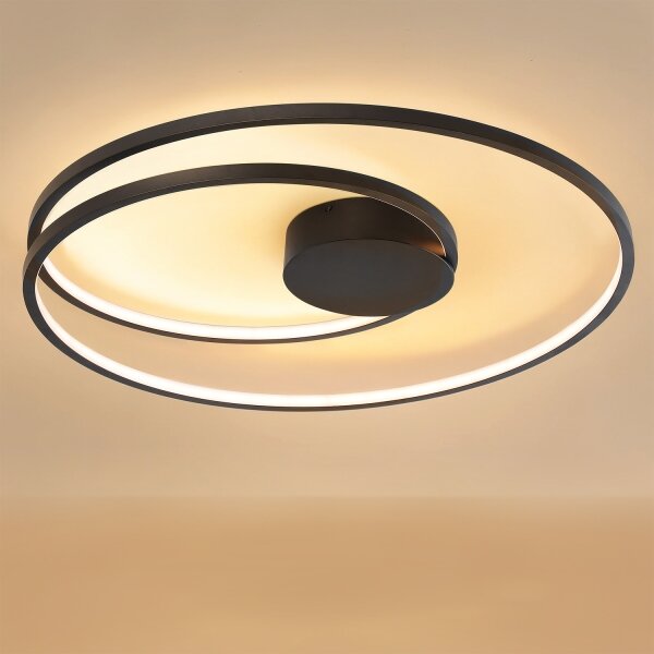 Brilagi- Димируемо LED таванно осветително тяло TWISTER LED/105W/230V Ø100 см черно + ДУ