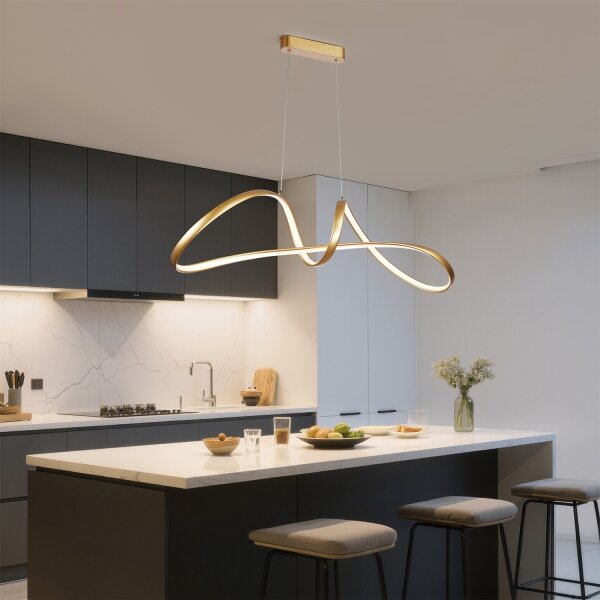 Brilagi-LED Димируем полилей на кабел TWISTER LED/60W/230V 3000-6000K златист + дистанционно управление