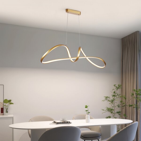 Brilagi-LED Димируем полилей на кабел TWISTER LED/60W/230V 3000-6000K златист + дистанционно управление