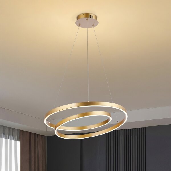 Brilagi-LED Димируем полилей на кабел TWISTER LED/48W/230V Ø 50 см златист +ДУ