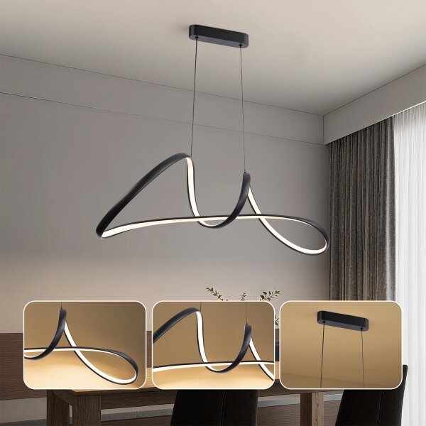 Brilagi-LED Димируем полилей на кабел TWISTER LED/60W/230V 3000-6000K черен+ДУ