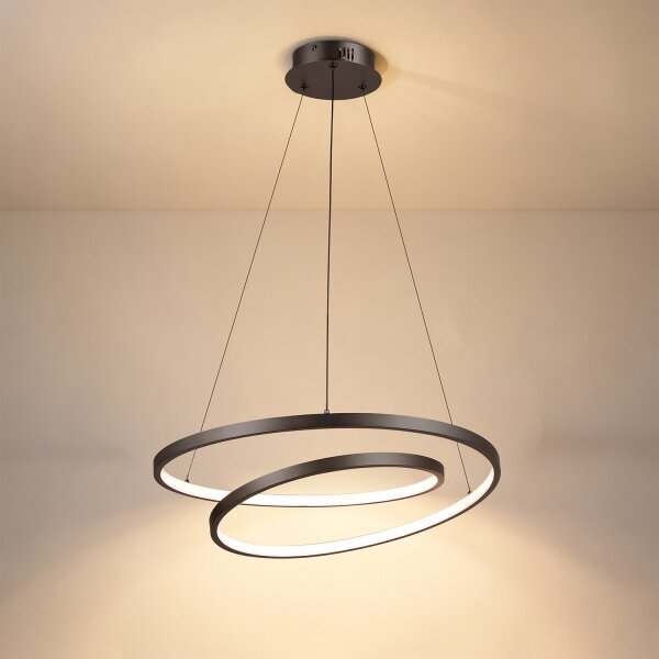 Brilagi-LED Полилей с възможност за димиране на кабел TWISTER LED/48W/230V Ø 50 см черен + дистанционно управление