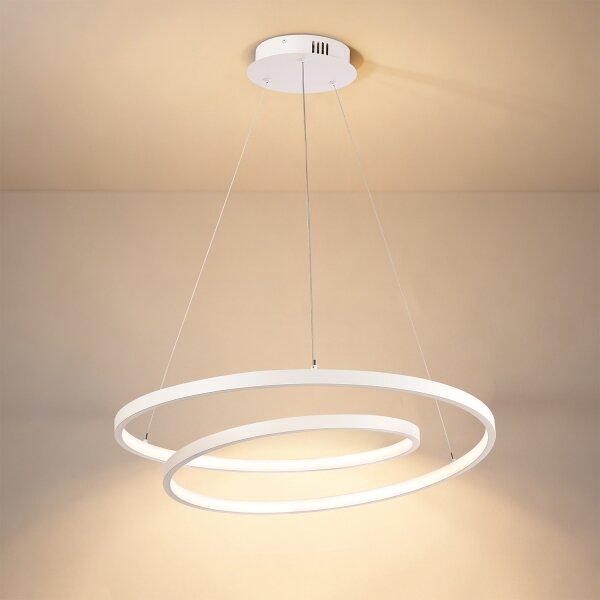 Brilagi-LED Димируем полилей на кабел TWISTER LED/48W/230V Ø 50 см бял + дистанционно управление