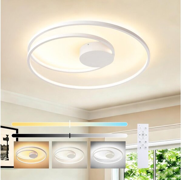 Brilagi- LED плафон TWISTER LED/75W/230V с регулируема яркост Ø 70 см бял + дистанционно управление