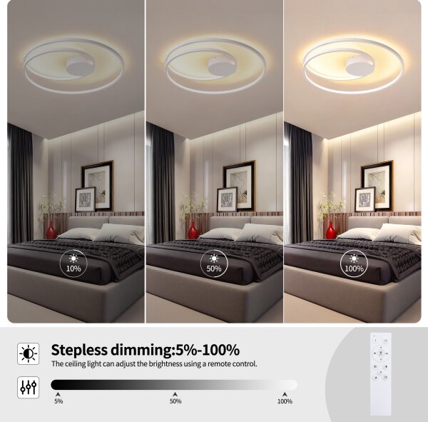 Brilagi- LED плафон TWISTER LED/75W/230V с регулируема яркост Ø 70 см бял + дистанционно управление