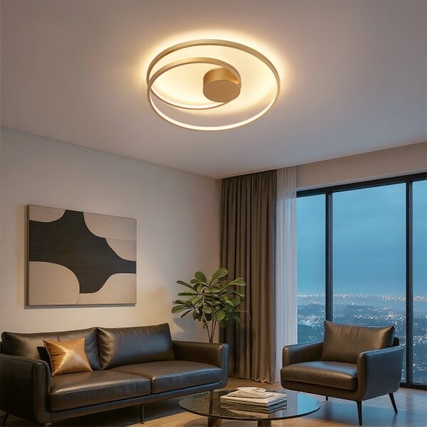 Brilagi- димируемо LED таванно осветително тяло TWISTER LED/48W/230V Ø 50 см златисто +ДУ